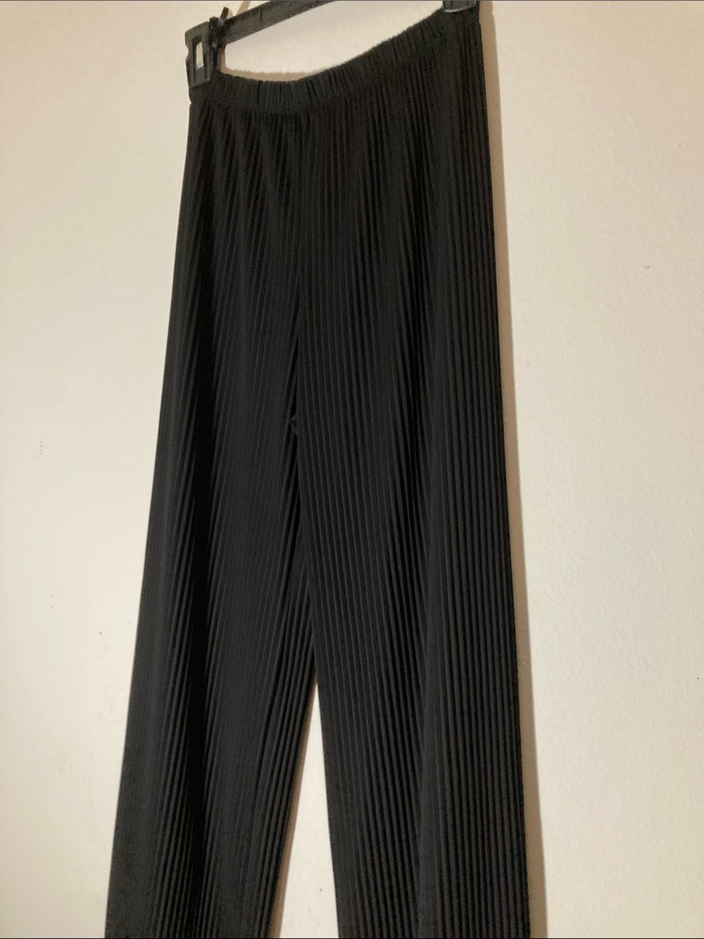 Uniqlo Black Ribbed Wide-Leg Pants XS